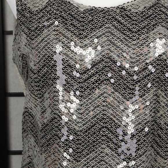 Coldwater Creek Sequins Tank Top, Silver & Gray, S - Picture 3 of 5
